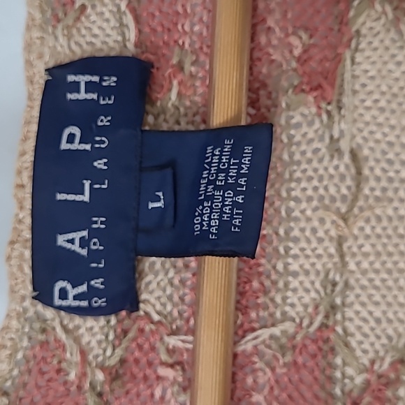 Soft Cotton Linen Knit Sweater Native Neutral Tan & Soft Colors Turquoise - Picture 4 of 5